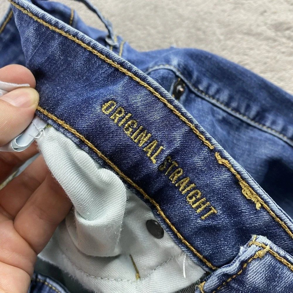 American Eagle Original Straight Jeans Mens Size 34x32 Blue Medium Wash